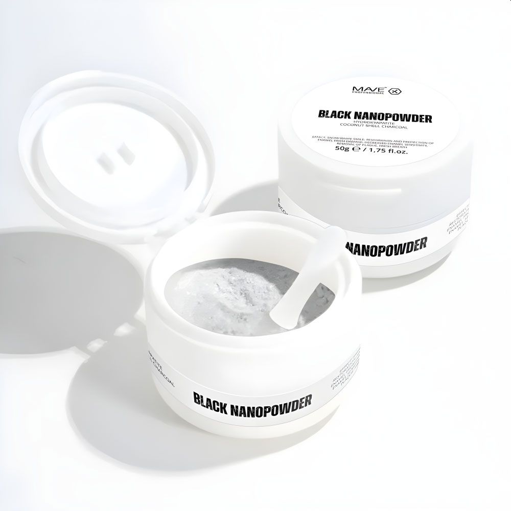 BLACK NANOPOWDER 50 G + NANO360 ZAHNBÜRSTE I Zahnaufhellungs-Set mit 360° Zahnbürste