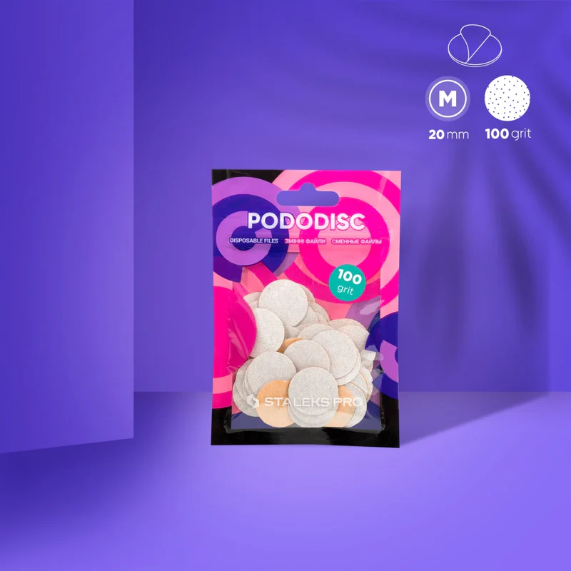 WEISSE ERSATZ SCHLEIFPAPIER FÜR PODO DISC M PDF-20W KÖRNUNG 100  (50 ST.) STALEKS PRO