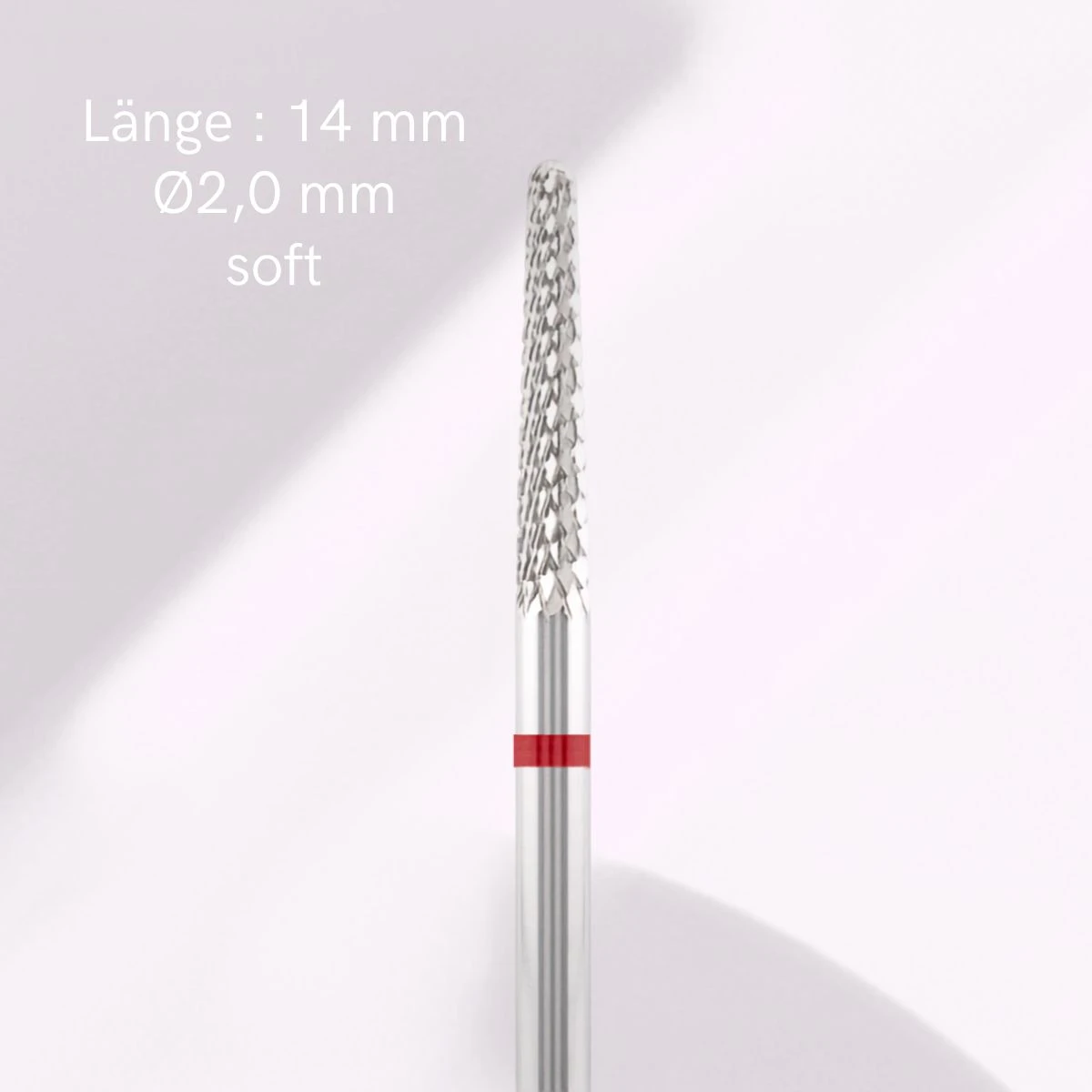 FORCEO Fräser Hartmetall Bit "KEGEL" 14mm / 2,0mm rot/fein